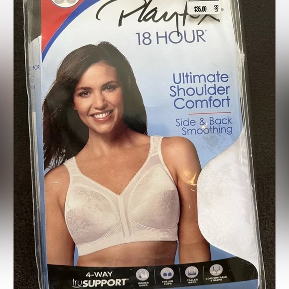 Playtex 4693 Wire free 18 Hours Ultimate Shoulder Comfort Bra 38D White NWT - Picture 1 of 5